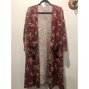 Lularoe Sarah Cardigan Small Floral Fall Duster